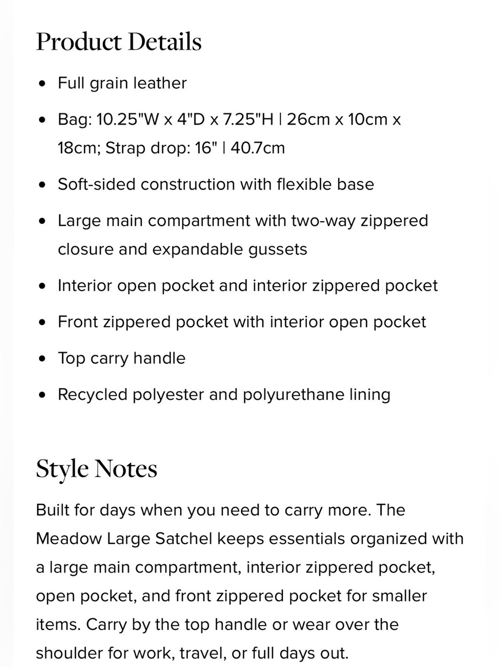 Leatherology Meadow Large Satchel Bag in Camel with additional strap included! - Picture 16 of 16